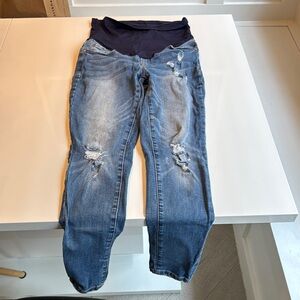 Pinkblush Blue maternity Skinny Jeans Distressed